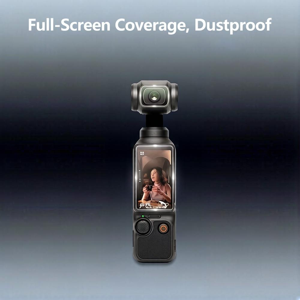 2-Pack Tempered Glass Screen Protector for DJI Osmo Pocket 3 Full Coverage Lens Protector Film Set with Cleaning Kit