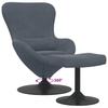 Egg Chair with Footstool Dark Grey Velvet