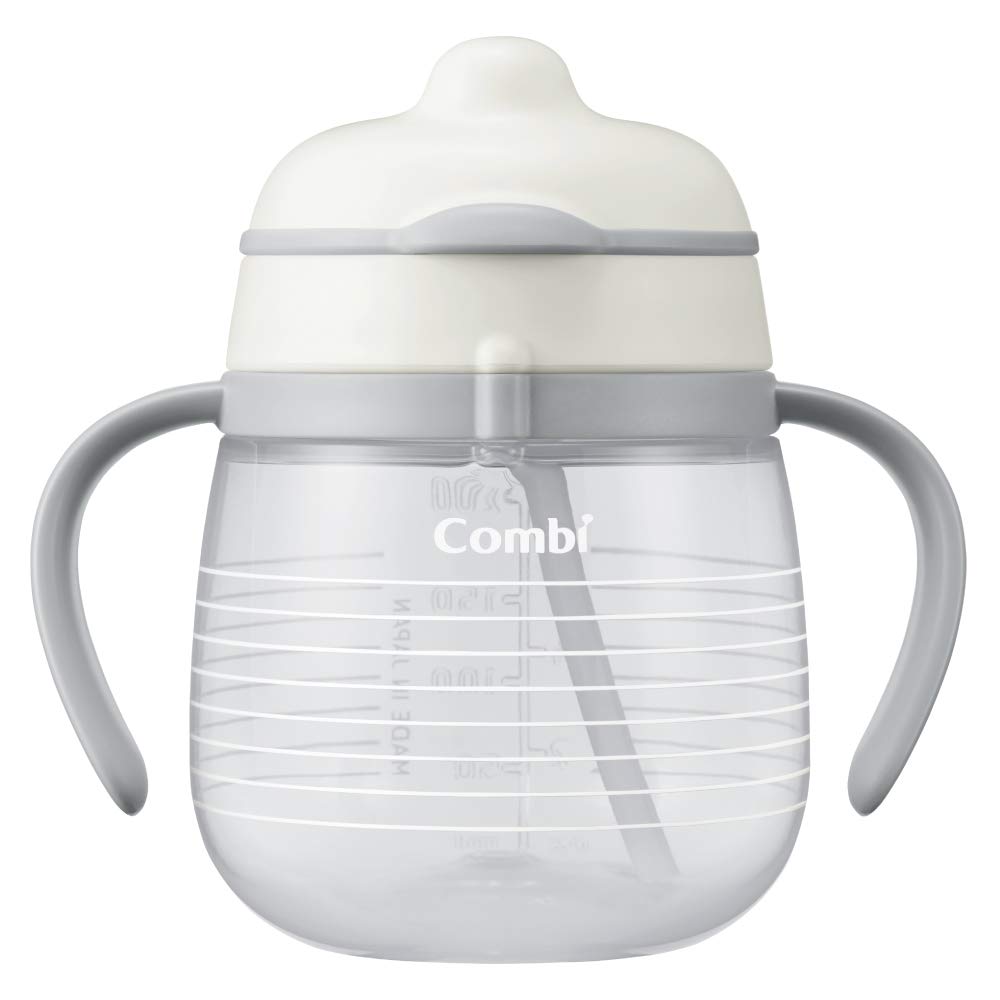 Combi Rakumug First 240 мл, с трубочкой, Полоски, Белый,