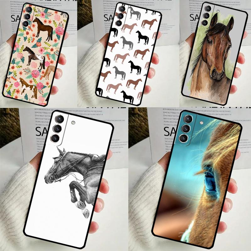 Чехол с рисунком лошади и пони для Samsung Galaxy S22 S23 S24 Ultra Note 20 10 S8 S9 S10 Plus S21 S20 FE, мягкий чехол