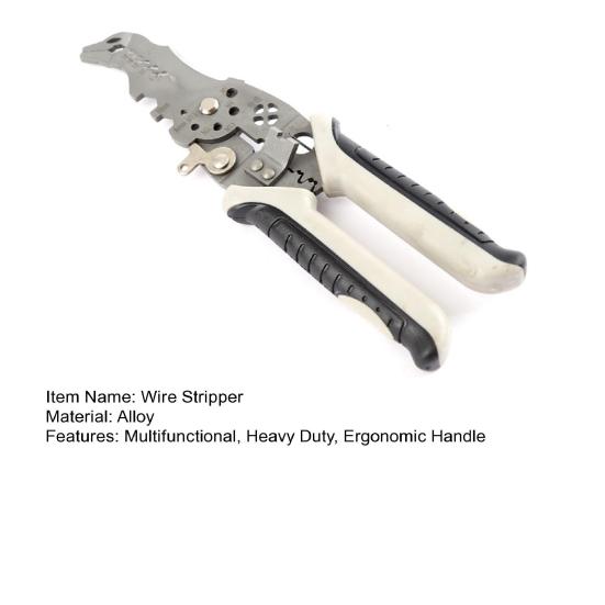 Multi-function Wire Stripper Heavy Duty Alloy Wire Stripping Pliers Crimper Cutter Ergonomic Handle Portable Electricians Cable Cutting Pliers