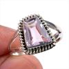 Natural Pink Amethyst Gemstone Handmade 925 Solid Silver Jewelry Ring S.6.5 k3U90
