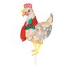Xmas Chicken Shape Decorative LED Lights Light Up Xmas Decor with Scarf for Indoor Outdoor Room Yard
