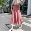 Solid Skirt Women Spring New Knitted High Waist Slim Mid-length All-match A-line Skirt Female