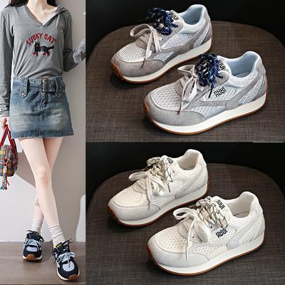 Летние тонкие дышащие и универсальные сетчатые немецкие тренировочные туфли женские 2025 новые супер огонь тонкоподошвенные Forrest Gump повседневные спортивные туфли