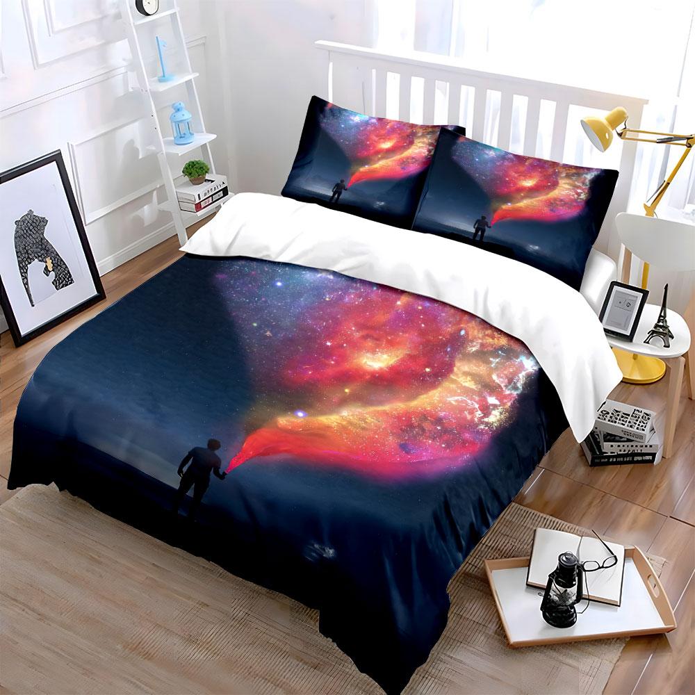 Набор постельного белья Galaxy Art для дома, мягкое и удобное, включает 1 пододеяльник и 2 наволочки, Подарок