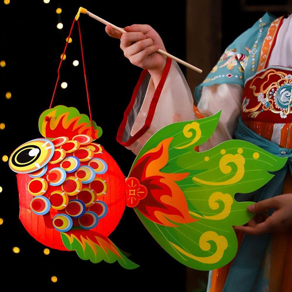 Paper Fish Middle Autumn Festival Lantern Handmade Handheld Lantern Cultural Events