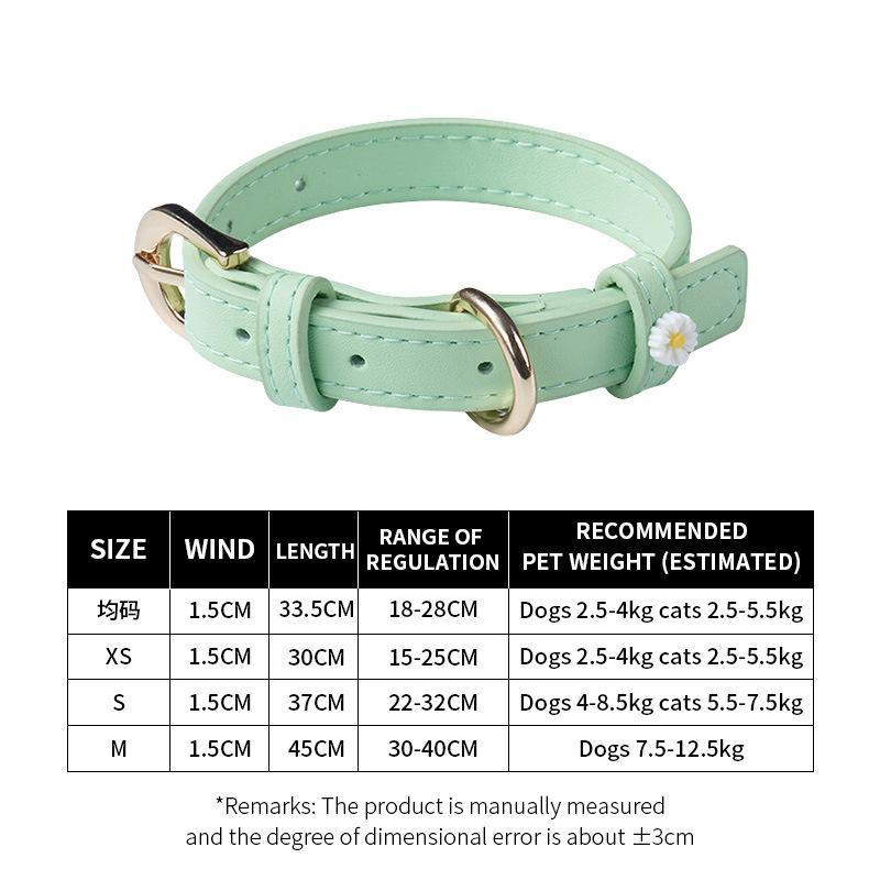 Strictly select the new microfiber leather small daisy cat jewelry collar ultra-light noble pet supplies collar choice