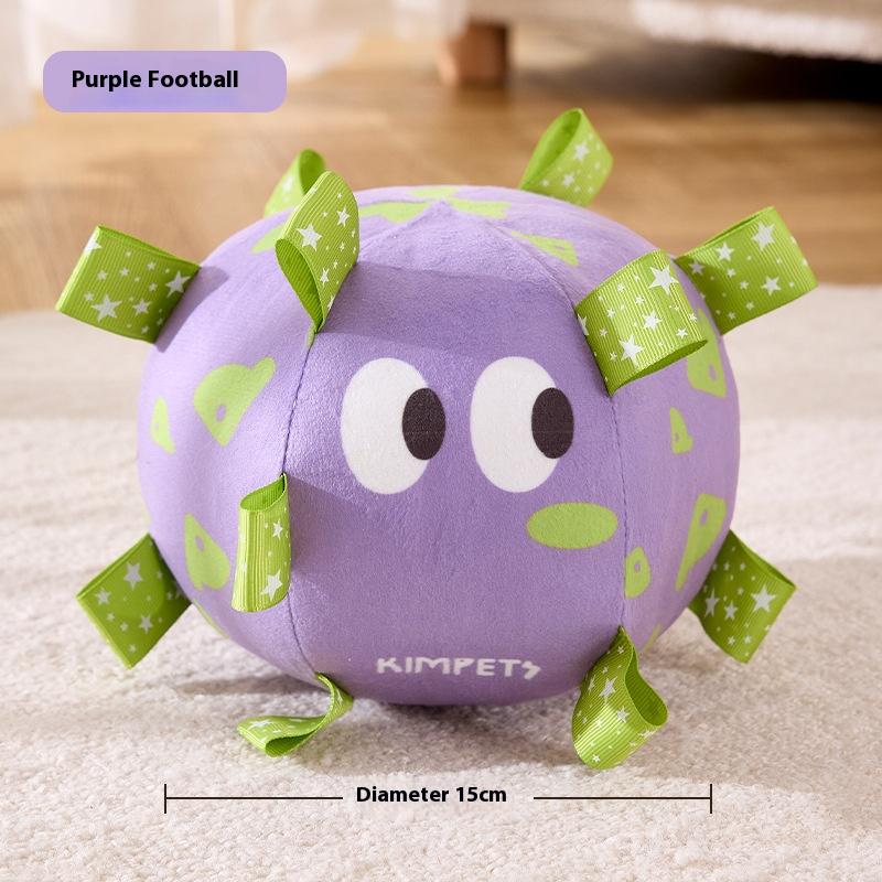 Интерактивная игрушка-мяч для собак для агрессивных жевательных тренировок, декомпрессия, устойчивая к укусам, плюшевая ручка, игрушки для собак с колокольчиками, товары для домашних животных