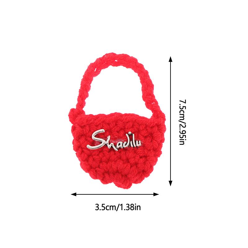 1:12 Мини Плетеная Сумка через Плечо Милая Вязаная Шерстяная Сумка Через Плечо Кукольный Домик Игрушки Аксессуары