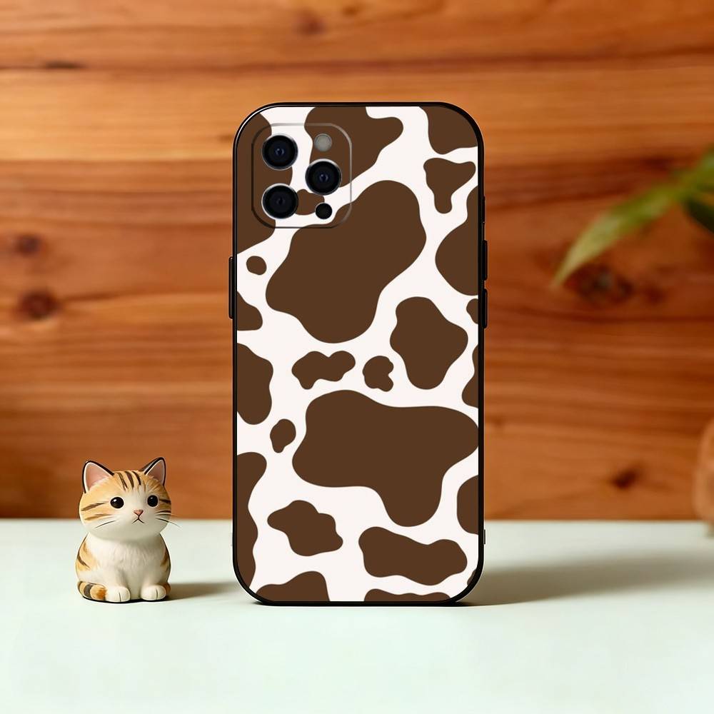 Cow print Phone Case Silicone Soft For IPhone 17 16 15 14 13 12 11 X XR Plus Pro Max Plus