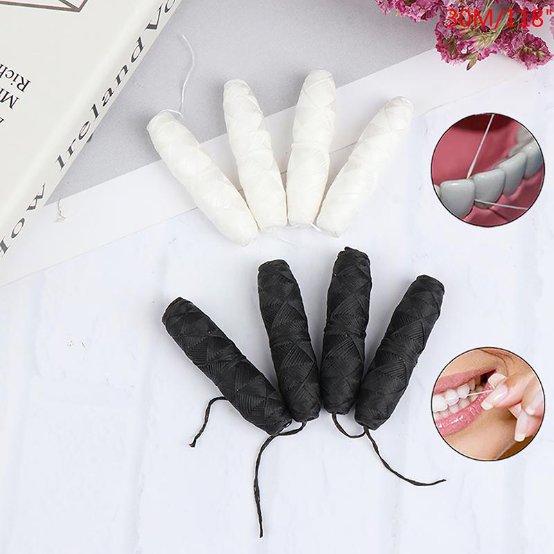 4Roll 120M Biodegradable Dental Floss Bamboo Charcoal Flossatural Silk Oral Care