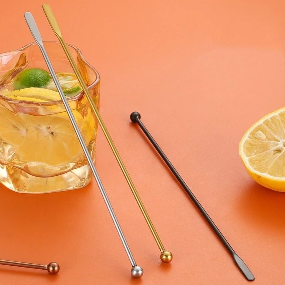 Professional Stainless Steel Mixing Stick Long Handle Ball Peen Stirring Rod Reusable Decoration Bar Stir Sticks Bartender Tools