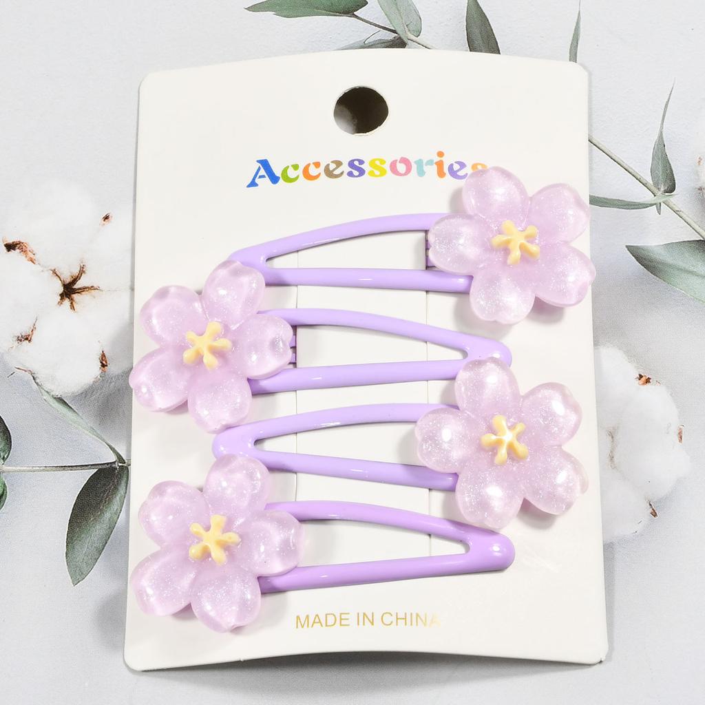 4 шт./компл. разноцветные заколки для волос BB в форме сладких цветов женские боковые зажимы для повседневной жизни