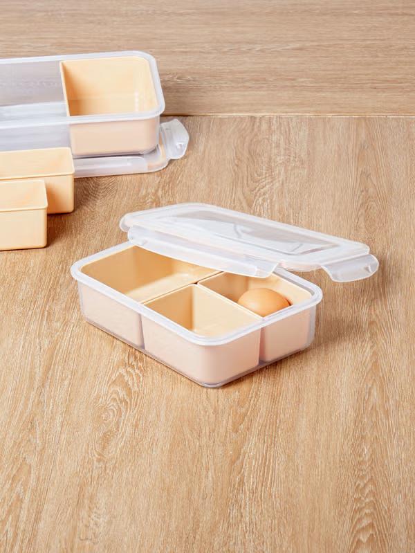Освойте приготовление еды: Прямоугольный пищевой контейнер Daiso с 3 отделениями (1,5 л