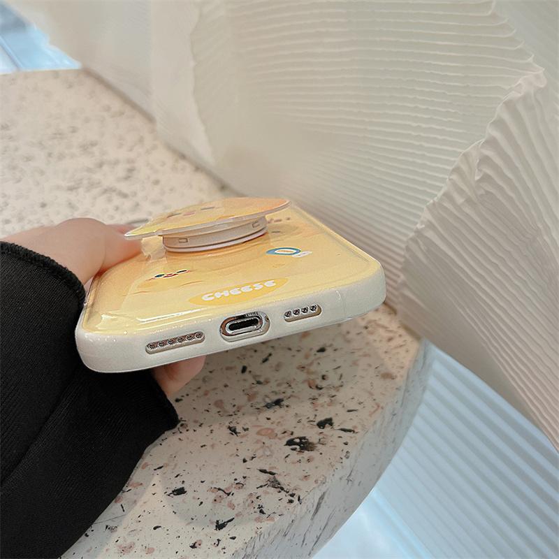 Для Iphone 11 12 13 14 Pro Max чехол для телефона индивидуальный милый мультяшный кронштейн для сыра с защитой от падения для Iphone X Xs Xr 7 8 Plus Se