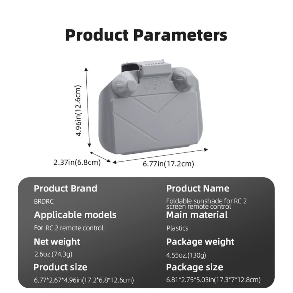 Foldable Sunhood RC Sunshade Screen Protection Sunshade Cover Lightweight for DJI RC 2 Remote Control with Screen