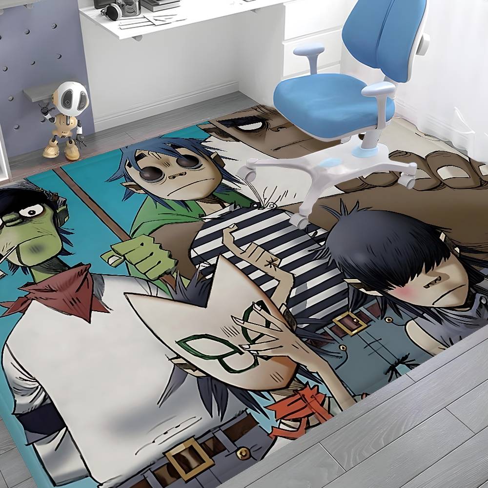 Музыкальная Крутая Группа G-gorillaz Придверный Коврик Моющийся Нескользящий Коврик для Гостиной, Зоны Дивана и Кресел, Кухни, Прихожей, Ковер