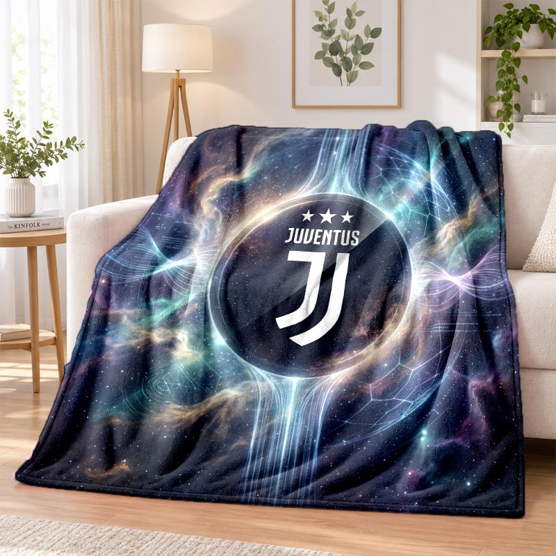 Juventus FC Printed Flannel Blanket Warm Comfort Bed Throw For Indoor Home Decoration