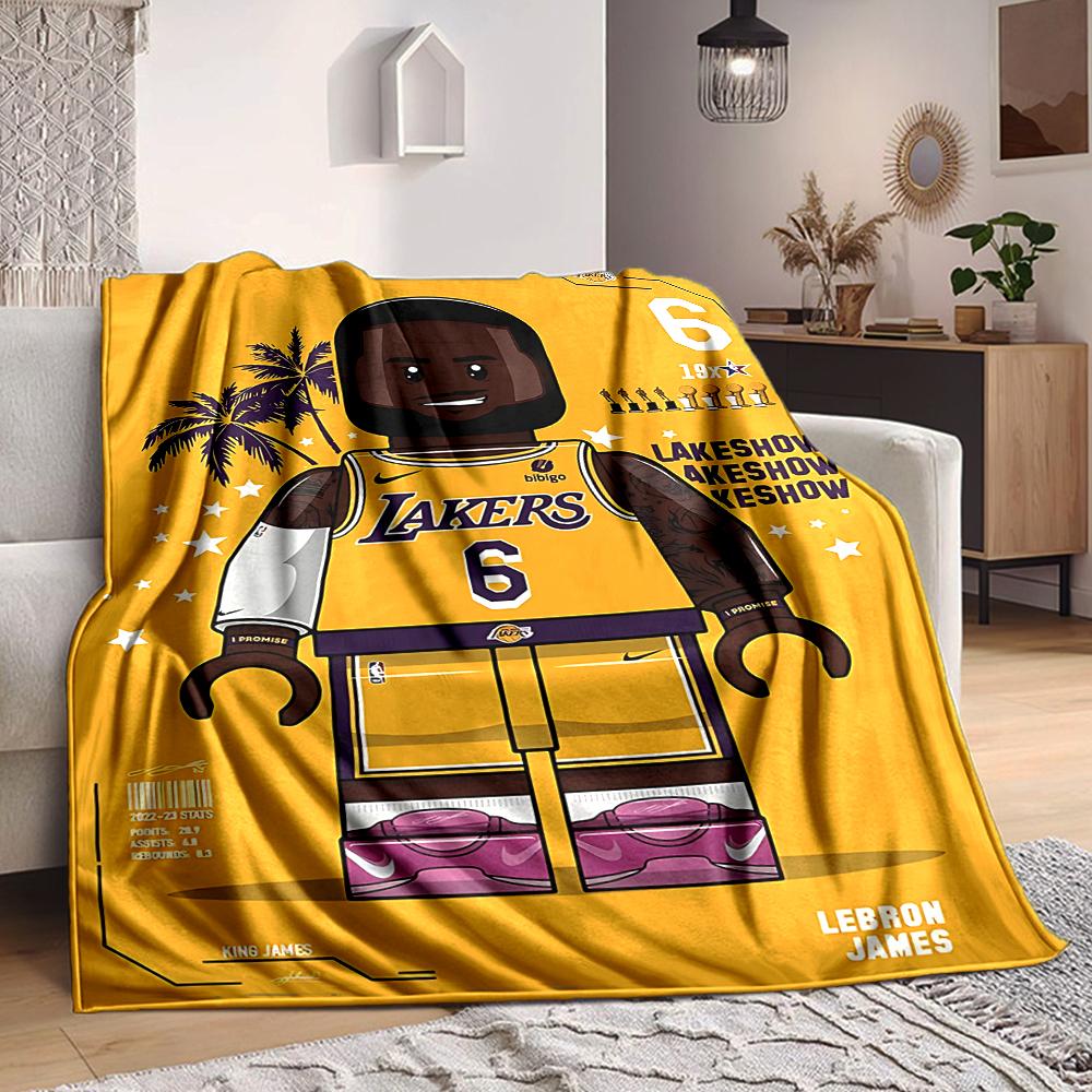 1Pc Lego Lakers Legend Flannel Blanket, Soft And Comfortable, Casual Warm, Camping Travel, Christmas, Halloween Xmas Gift N1152