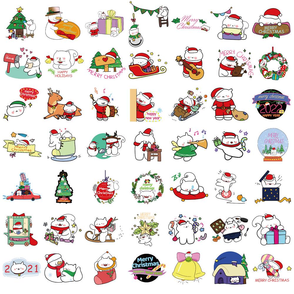 50 Christmas Squirrel Baby Decoration Party Stickers Guitar Laptop Suitcase DIY Waterproof Stickers