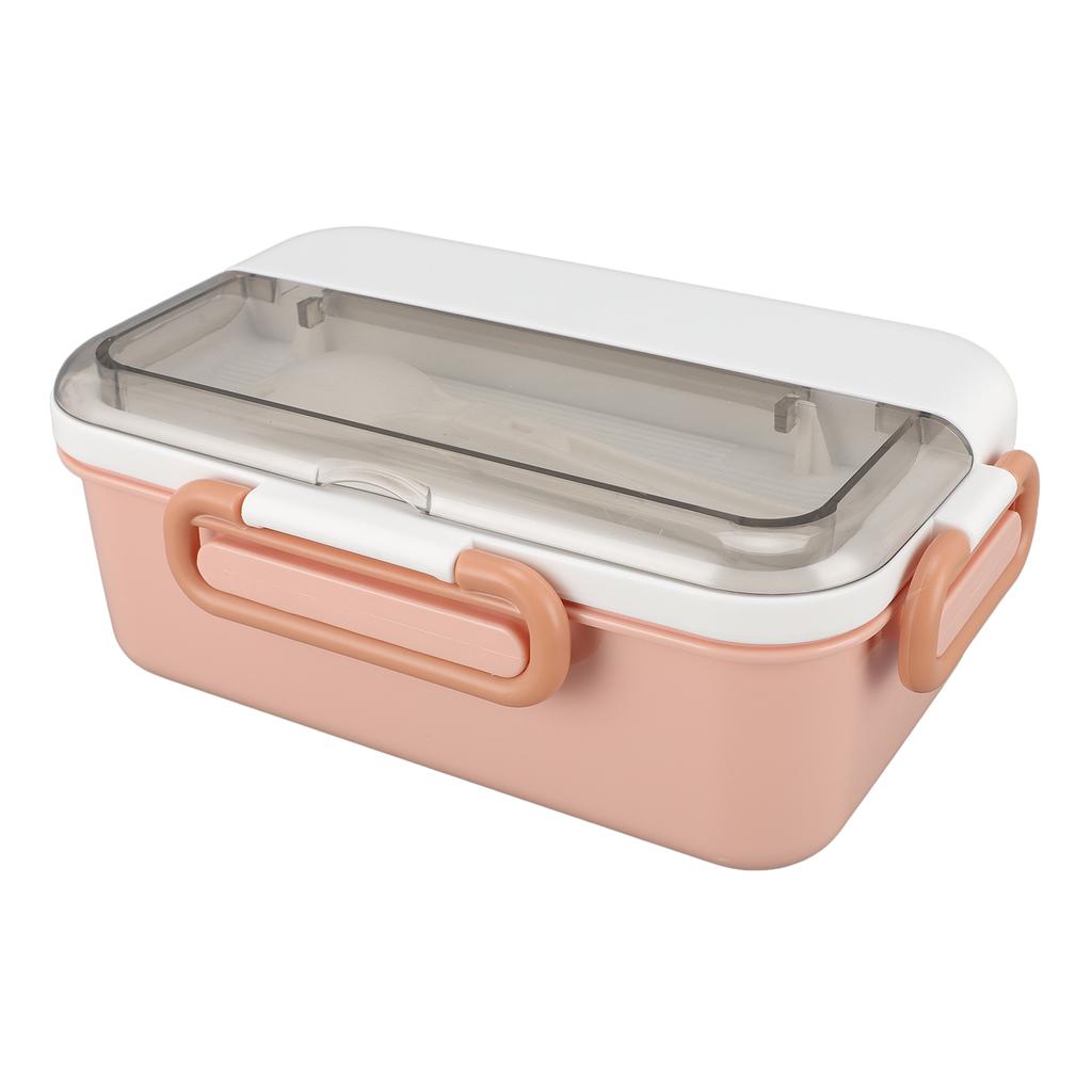 Ланч-бокс 900 мл Розовый 2 отделения Герметичный контейнер для ланча из нержавеющей стали со спорком