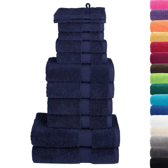 VidaXL Ensemble de Serviettes de Qualité Supérieure 12 pcs, Essuie-mains, Serviettes de Douche, Draps de Bain, Serviettes 137575
