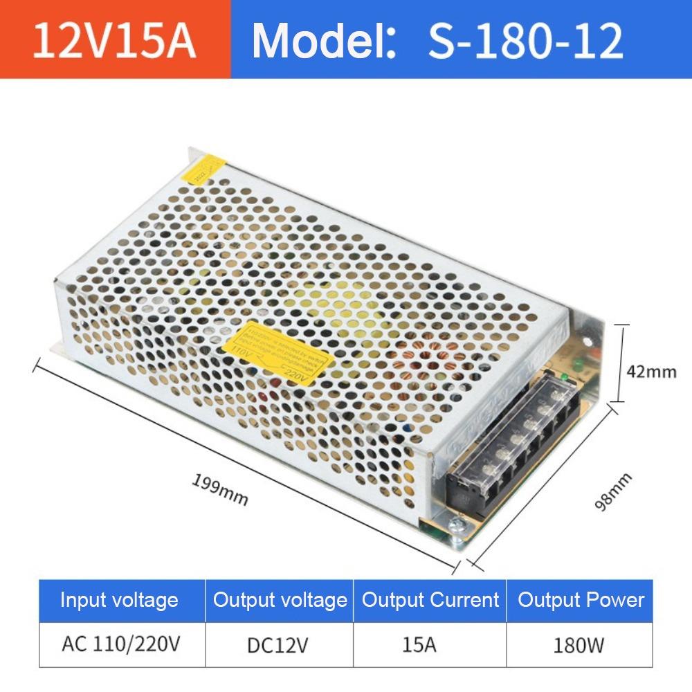 AC110V 220V К DC12V Импульсный источник питания 1A 2A 3A 4A 5A 10A 15A 20A Металлический корпус Трансформатор для освещения Источник питания Адаптер