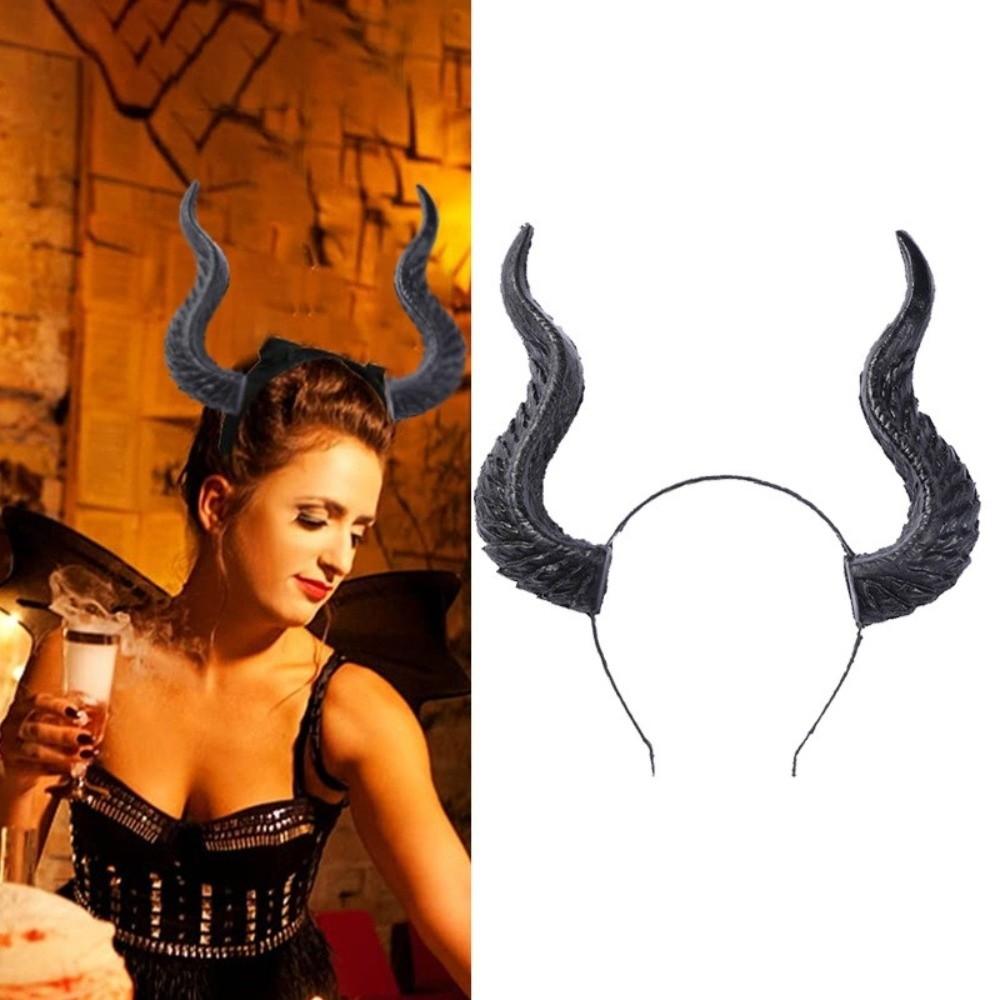 Dark Series Cosplay Hairband Ox Horn Halloween Hair Hoop Cool Halloween Horns Headband  Lady