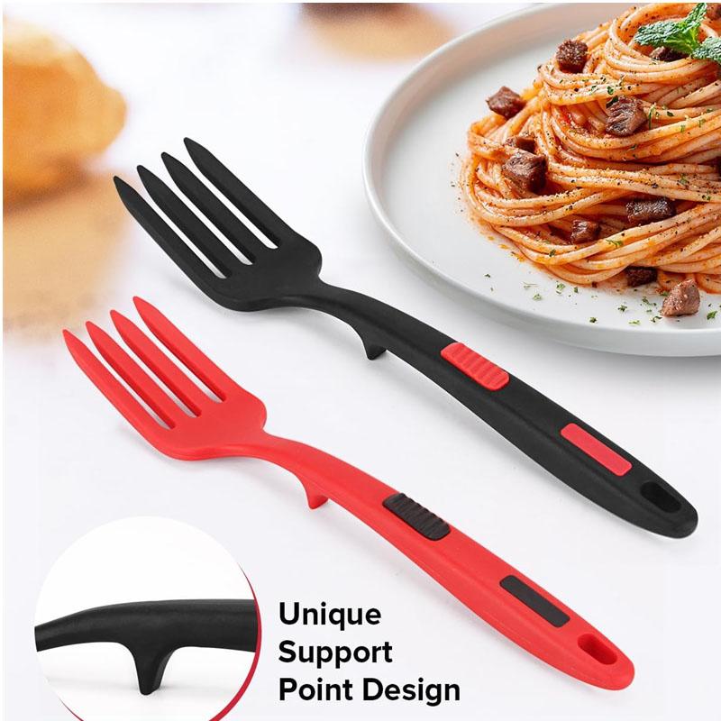 1/2pcs Silicone Flexible Cooking Forks Multifunctional Cooking Spaghetti Forks Kitchen Cooking Baking Stir Mix Serving Utensils