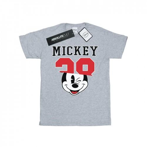 Disney Womens/Ladies Mickey Mouse Split 28 Cotton Boyfriend T-Shirt