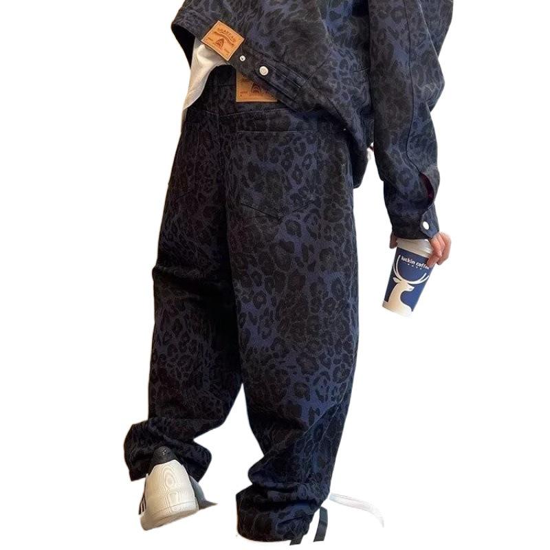 Мужской летний камуфляжный комбинезон с широкими штанинами — модный американский уличный стиль