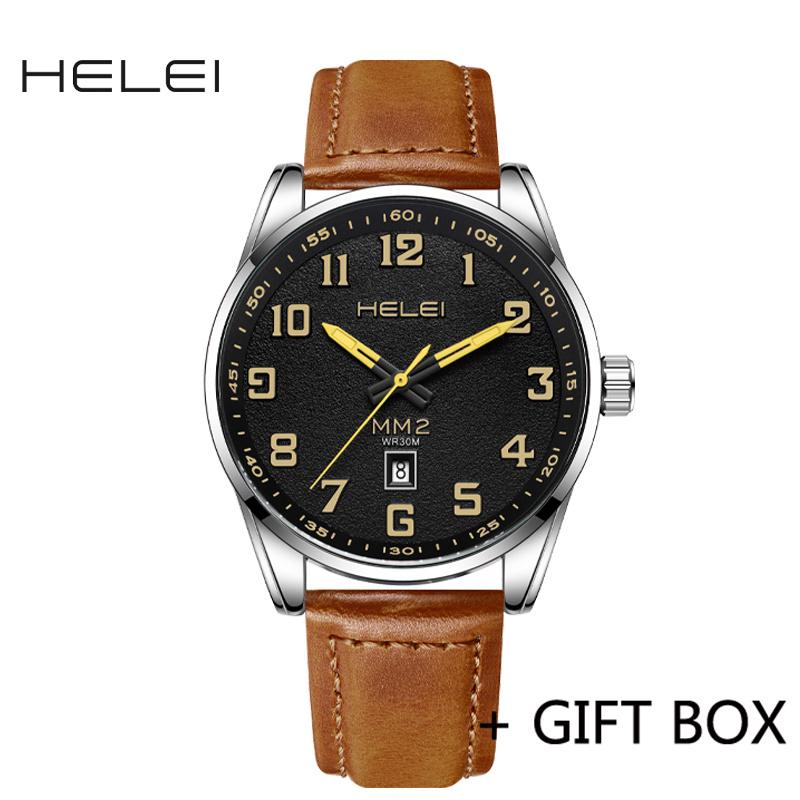 HELEI Men Watch Top Brand Luxury Military Army Waterproof Sport Male Clock Auto Date Quartz Business Original Wristwatch 9016J