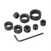 9pcs Drill Bit Positioner Set - Small Wrench, Depth Stop Ring & Drill Bit Limiter for Woodworking