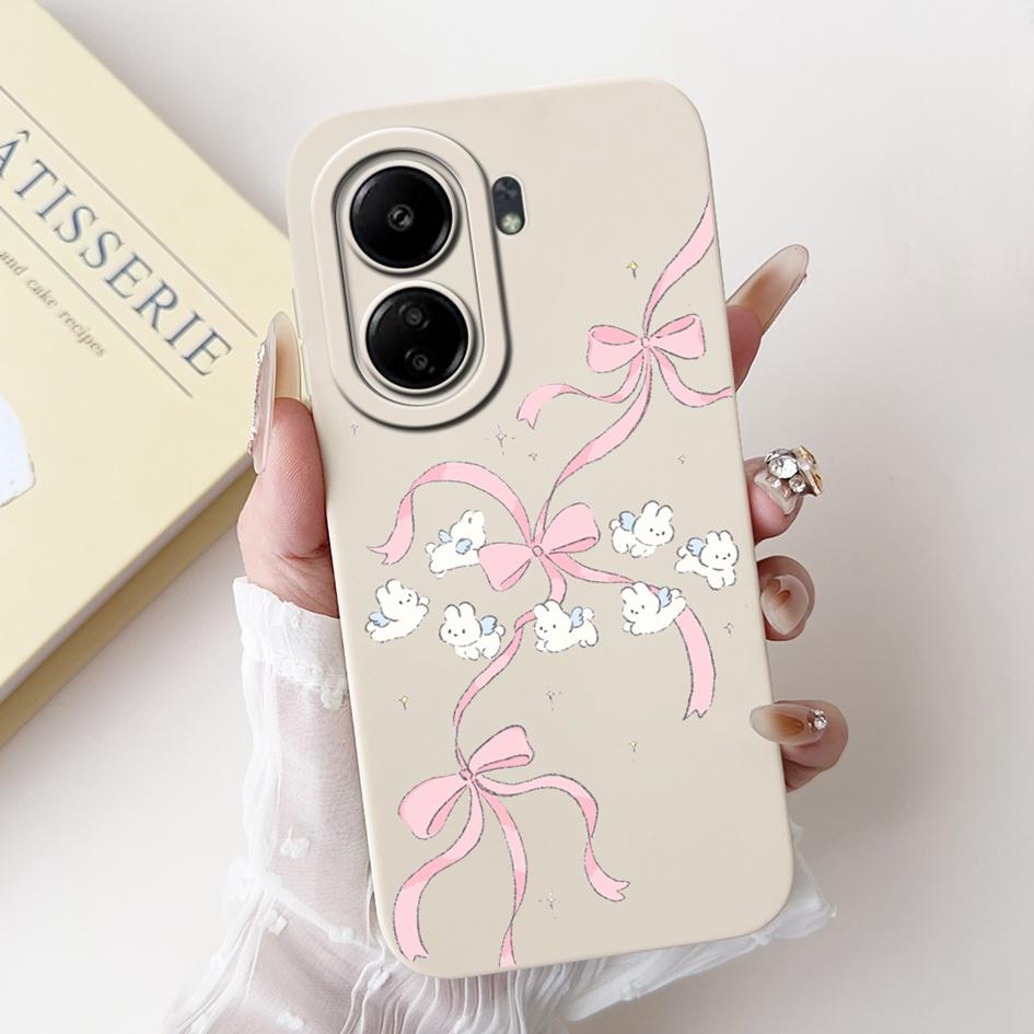 For Xiaomi Redmi 13C Case Cover Popular Flower Bowknot Soft TPU Silicone Shockproof Bumper For Xiaomi Poco C65 Redmi13C 4G Funda