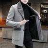 Autumn Winter Fashion Men's Outwear Single Breasted Thick Turn Down Collar Woolen Jacket Super Soft Male Trench Coats