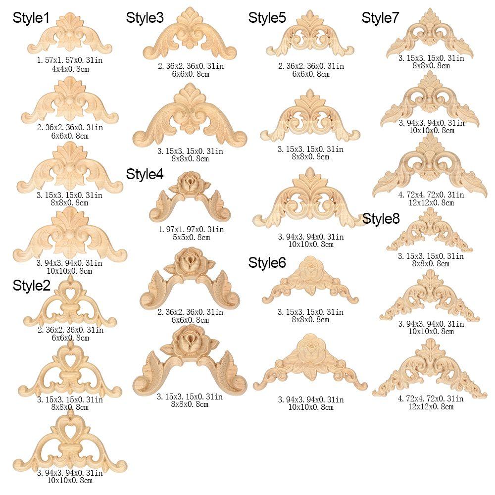 Наклейки Аппликации Аппликация из цельного дерева Угловой цветок Резьба по дереву Мебельная наклейка Деревянная аппликация