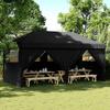 VidaXL Folding Pop-Up Party Tent 4 Sidewalls Black, Tent, Awning Tent, Gazebo Awning 4004958