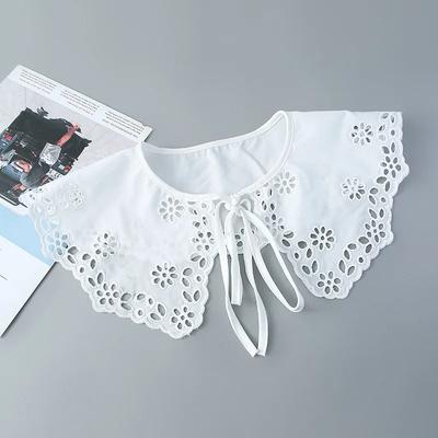 Рубашка белая с искусственными воротниками женская ажурная кружевная шаль с ложным воротником съемная рубашка со съемным воротником шарф на шнуровке