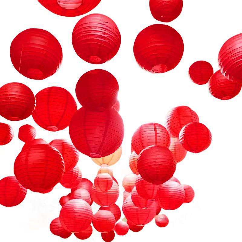 Однотонные круглые бумажные фонарики для украшения свадебного зала