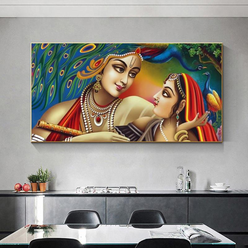 Лорд Радха Кришна постеры и принты Abatract холст картина настенное искусство для гостиной современный домашний декор религия Куадрос