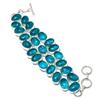 Indicolite Tourmaline Gemstone Handmade 925 Sterling Silver Bracelet 7-8" u5S51