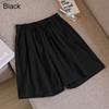 Women Summer Elastic Waist Wide Leg Pants Drawstring Shorts Beach Shorts Loose Casual Solid Color