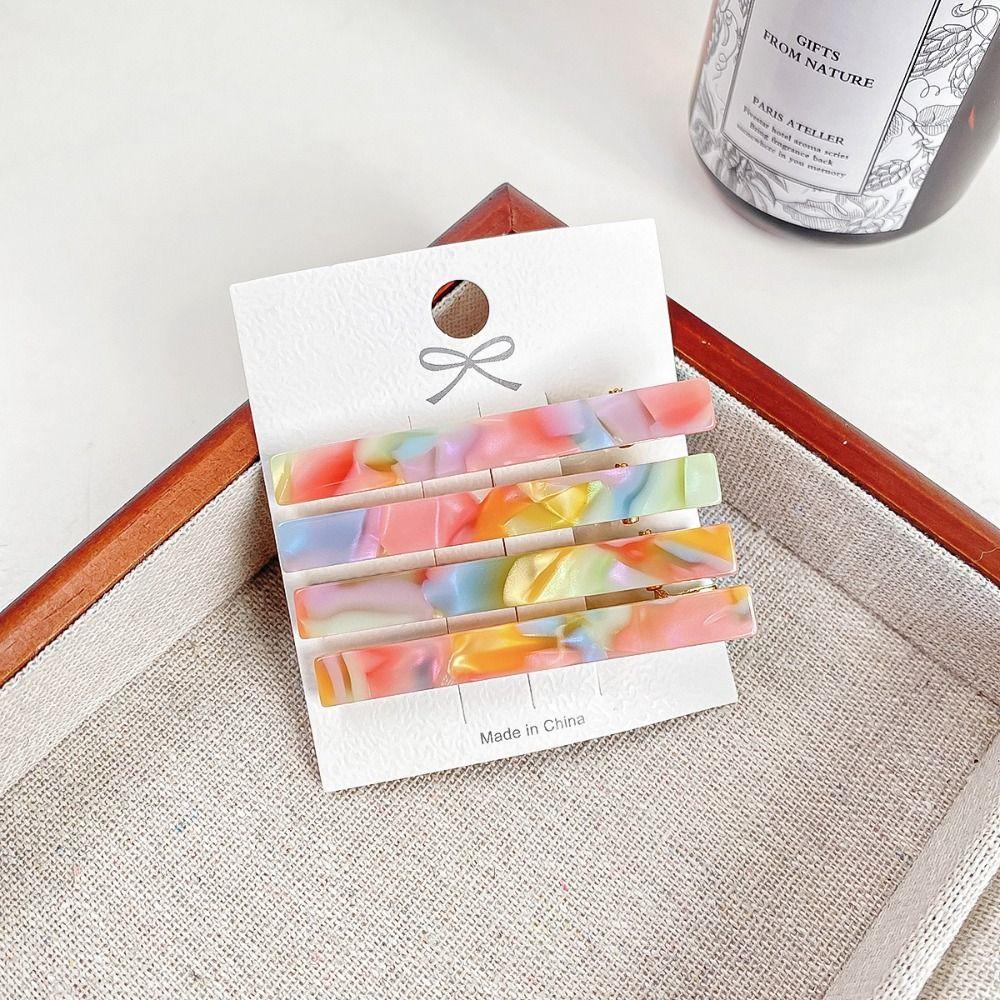 Фигурные заколки из уксусной кислоты, украшение для волос, минималистская заколка для волос, ретро-заколка для волос из ацетата для девочек