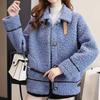 Women's Vintage Winter Plush Standing Collar Jacket Warm Short Jacket