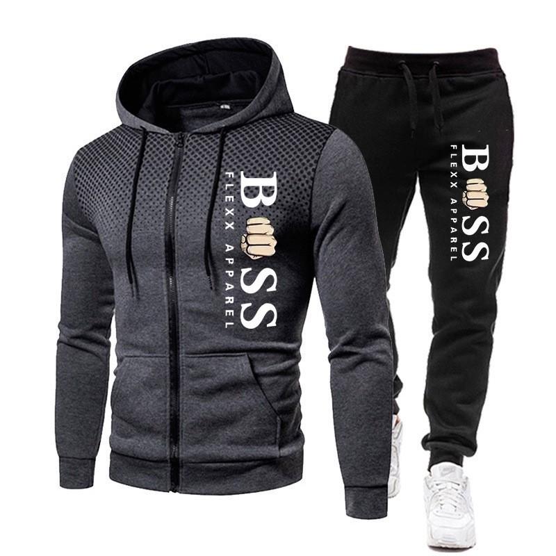 Mens Polka Dot Zip Hoodie Tracksuit Long Sleeve Casual Fall Fashion