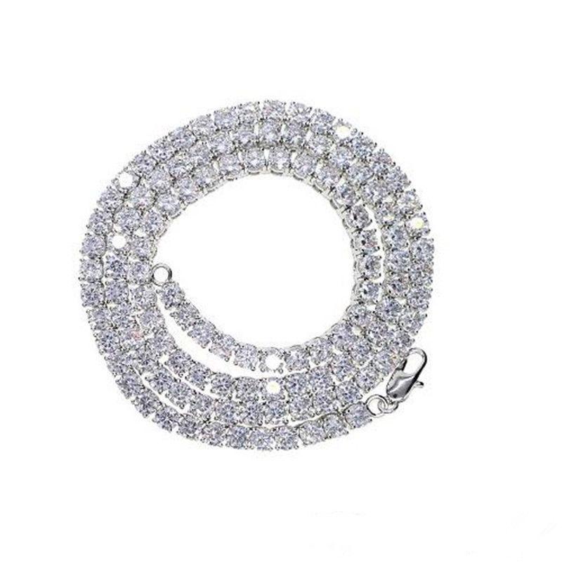 Привет хип-хоп блеск ледяной камень серебро желтое золото цвет теннисная цепочка мужские ожерелья