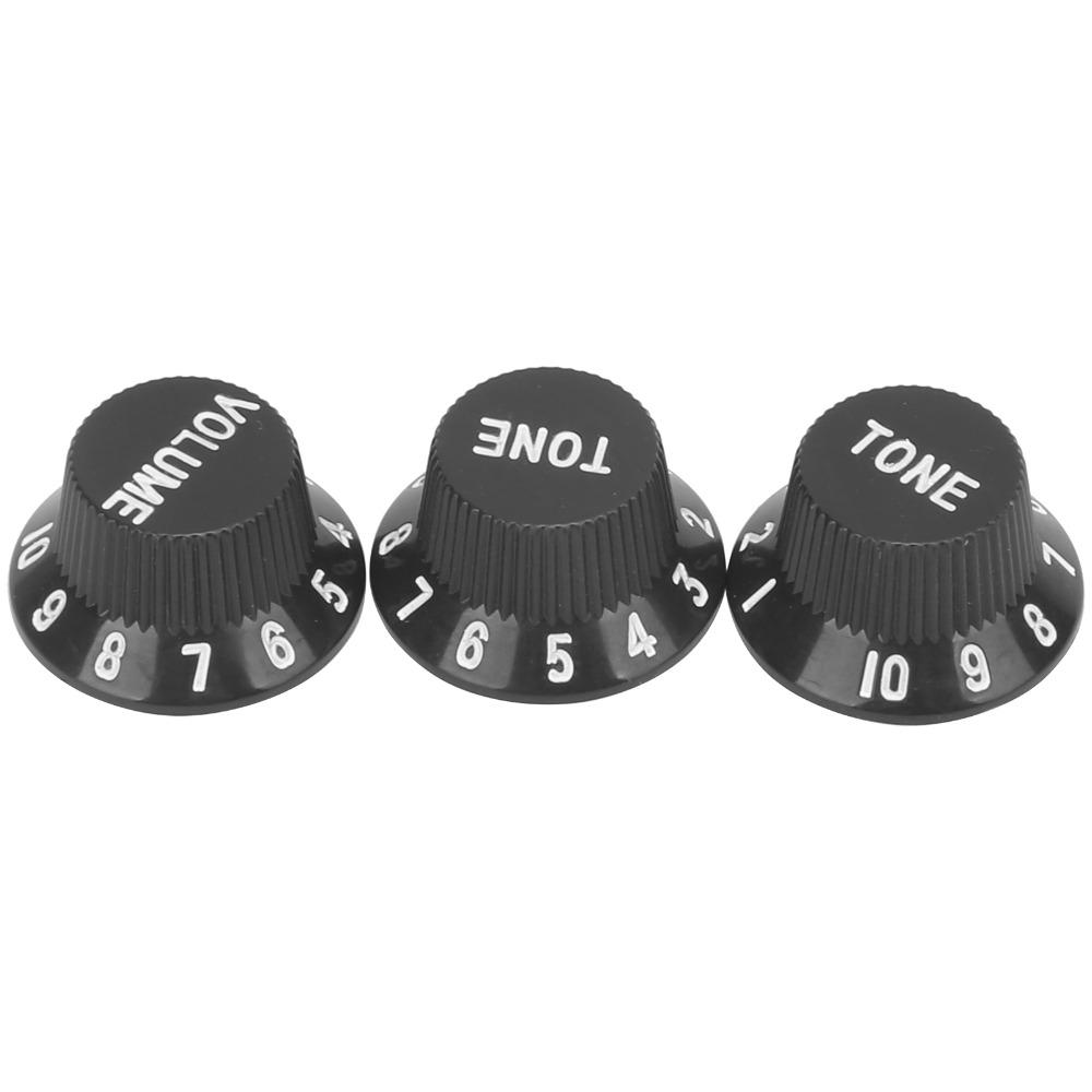3PCS 2T1V Volume Tone Knobs Plastic Material Speed Control Knobs Electric Guitar