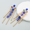 Женские серьги-капли, индивидуальные преувеличенные многослойные серьги с геометрическими стеклянными кристаллами и кисточками