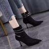 Women's Pointed Toe Suede Ankle Boots, Slim Stiletto Heel, 2025 Autumn/Winter Collection